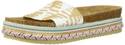 LFL by Lust for Life Pike White Raffia Slip On Platform Open Toe Wedge Sandals