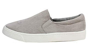 Soda Reign Grey Slip On Faux Suede Sneaker,Closed Toe w/Memory Foam Insole