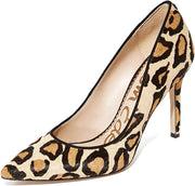 Sam Edelman Hazel New Nude Leopard Stiletto Heel Pointy Toe Slip On Wide Pumps