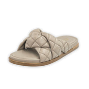 Cecelia New York Ellie Dune Leather Womens Casual Slip On Open Toe Cage Sandals