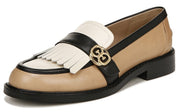 Sam Edelman Charlie Luxe Tan/Black/Modern Ivory Slip On Stacked Heel Loafers