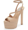 Steve Madden Larssa Blush Stiletto Heel Ankle Strap Peep Toe Heeled Sandals