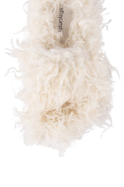 Jeffrey Campbell Morning Ivory Slipper-Inspired Furry Slide With Long Faux Shearling