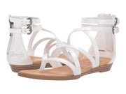 Blowfish Malibu Billa-K Pearl White Dyecut Pu Crisscrossed Straps Sandals
