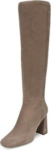 Sam Edelman Clarem Praline Suede Block Heel Almond Toe Knee High Fashion Boots