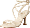 Sam Edelman Maven Ivory Tubular Vamp Buckle Ankle Straps Flared Heeled Sandals