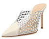 Schutz Greece Pearl Clear Vamp Rhinestones Pointed Toe Stiletto Heel Pumps