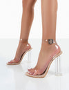 Public Desire Alia Clear Fashion Open Toe Ankle Strap High Heeled Sandals 8