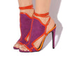 Lust For Life AXE FUCHSIA MULTI RICH SUEDE HIGH HEEL SINGLE SOLE STRAPPY SANDALS