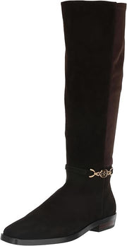 Sam Edelman Clive Chocolate Brown Athletic Calf Squared Toe Knee High Boots