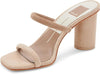 Dolce Vita Noles Dune Suede Slip On Squared Open Toe Strappy Heeled Sandals