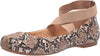 Jessica Simpson Mandalaye Nude Khaki Snake Square Toe Ankle-Wrap Ballet Flats