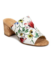 Aerosoles Floral Combo Comfortable Elastic Almond Toe Slip On Block Heel Sandals