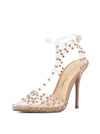 Jessica Simpson Wisata Clear Buckle Strap Pointed Toe Stiletto Fashion Pumps