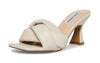 Steve Madden Latta Bone Slip On Squared Open Toe X Strap Designed Heeled Sandal