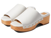 Dolce Vita Dorado Bone Leather Fashion Slip On Platform Open Toe Clog Shoes