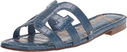 Sam Edelman Bay Deep Caspian Blue Print Slide Mule Open-Toe Slip-On Sandals