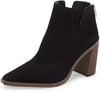 Vince Camuto Welland Black Zipper Closure Pointed Toe Blocked Heel Boots