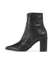 Schutz Women's Black Ocuro Embellished Block Heeled Leather Ankle Boots