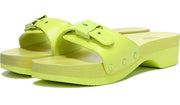 Dr. Scholl's Originally Sunny Lime Slip On Open Toe Block Heel Detailed Sandals