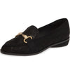 Cecelia New York FENTON Loafer Black Leather Horse Bit Slip On Gold Buckle Flats