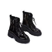 Cape Robbin Trenton Black Lace-Up Chuncky Platform Comfort Fashion Combat Boots