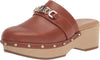Sam Edelman Kaye Cuoio Brown Slip On Rounded Toe Wedge Heeled Clogs Sandals