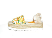 Jeffrey Campbell PLATANO Espadrille - White Banana Tie Up Platform Wedge Sandals