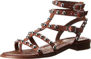 Sam Edelman Eavan Deep Saddle Ankle Strap Studded Open Toe Gladiator Flat Sandal