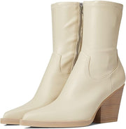 Dolce Vita Boyd Sand Leather Stacked Block Heel Pointed Toe Fashion Ankle Boots