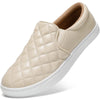 STQ EleeS Quilted 1.0 Beige White Loafers Memory Foam Slip On Sneakers  9.5