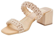 Dolce Vita Zeno Vanilla Rope Slip On Braided Straps Squared Toe Heeled Sandals