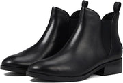 Cole Haan Laina Black Princess Leather/Tonal Gore Almond Toe Pull On Boots