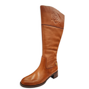 Franco Sarto Chipper Banana Leather Wide Calf Tall Riding Flat Comfort Boots