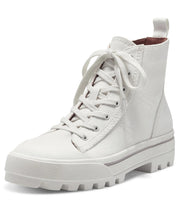 Lucky Brand Eisley Salt White Lace Up High Top Sneaker Hiker Combat Booties