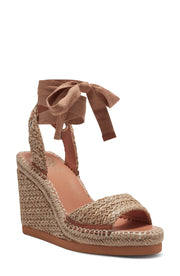 Vince Camuto Bendsen Espadrille Ankle Strap Wedge Sandal DARK TAN Nude Platform