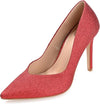 Journee Collection Ninna Red Fashion Slip On Stiletto Pointed Toe Pumps Shoes