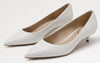 Sam Edelman Franci Bright White Pointed Toe Slip On Kitten Heeled Classic Pumps