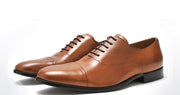 Pair Of Kings Pure Nuts Mens Leather Cognac Classic Lace Up Oxford Dress Shoe
