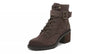 Zodiac Gemma Espresso Lace Up Block Heel Rounded Toe Buckle Combat Ankle Boots
