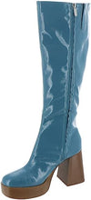 Circus By Sam Edelman Sandy Deja Blue Pull On Knee High Chunky Platforms Boots