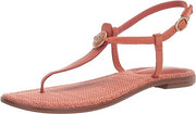 Sam Edelman Gigi Terracotta Pink Signet Ankle Strap Open Toe Thong Flats Sandals