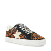 Steve Madden Philosophy Black/Leopard Lace Up Star Detailed Low Top Sneaker