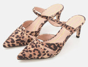 Cole Haan Vandam Dress Mule Leopard Suede Pointed Toe Slip On Dress Pumps