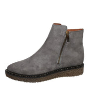 Eric Michael Hampton Boot Grey Suede Low Platform Wedge Heeled Ankle Booties