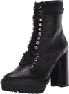 Vince Camuto Ermania Warm Black Fashion Combat Block High Heel Platform Boots