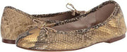 Sam Edelman Felicia Gold Faux Shearling Leather Slip On Round Toe Ballet Flats Narrow