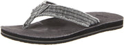 Sanuk Fraid Not Charcoal Slip On Rounded Open Toe Comfort Flip-Flop Sandals
