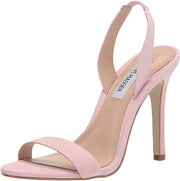 Steve Madden Marbella Pink Nubuck Ankle Strap Open Rounded Toe Heeled Sandals