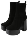 Sam Edelman Rayza Black Suede Block Heeled Squared Toe Chunky Block Heel Booties
